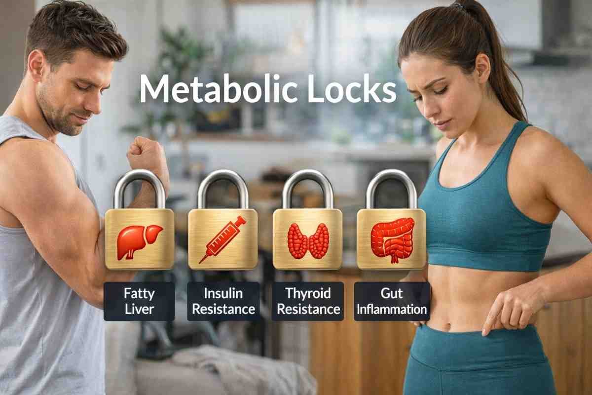 Why You Can’t Lose Weight: The Four Metabolic Locks Keeping You Stuck (And How to Unlock Them)